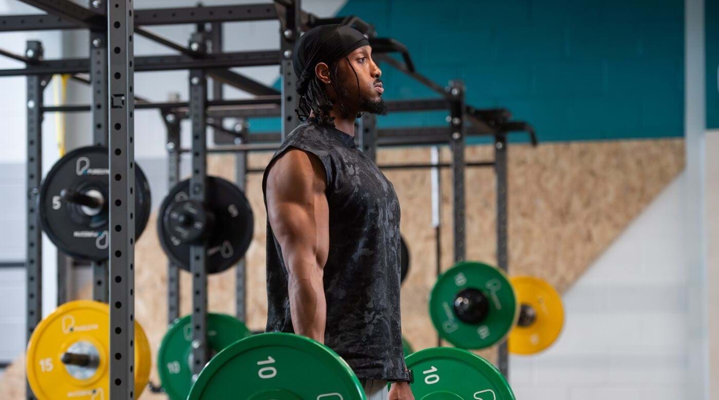 Man with barbell