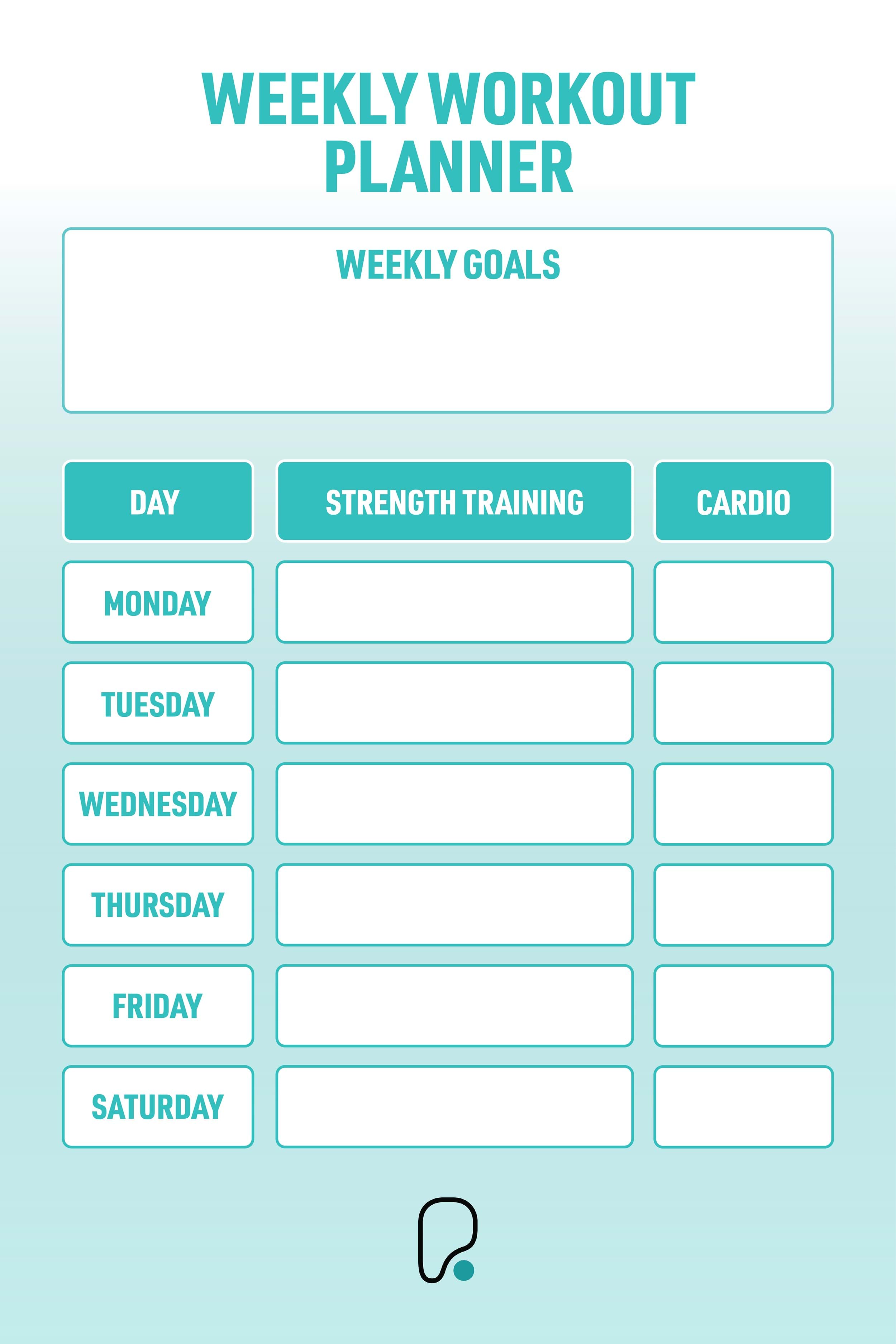 Weekly fitness schedule Template