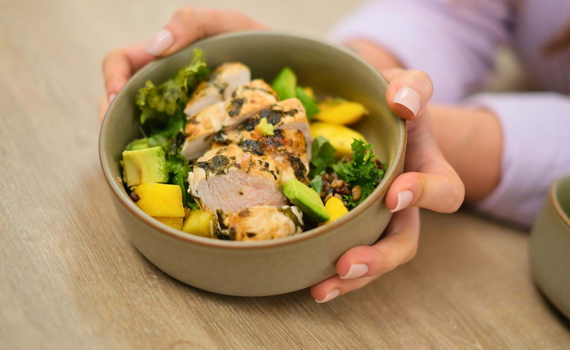 Zesty Chicken & Mango Salad with Mixed Grains & Kale Recipe