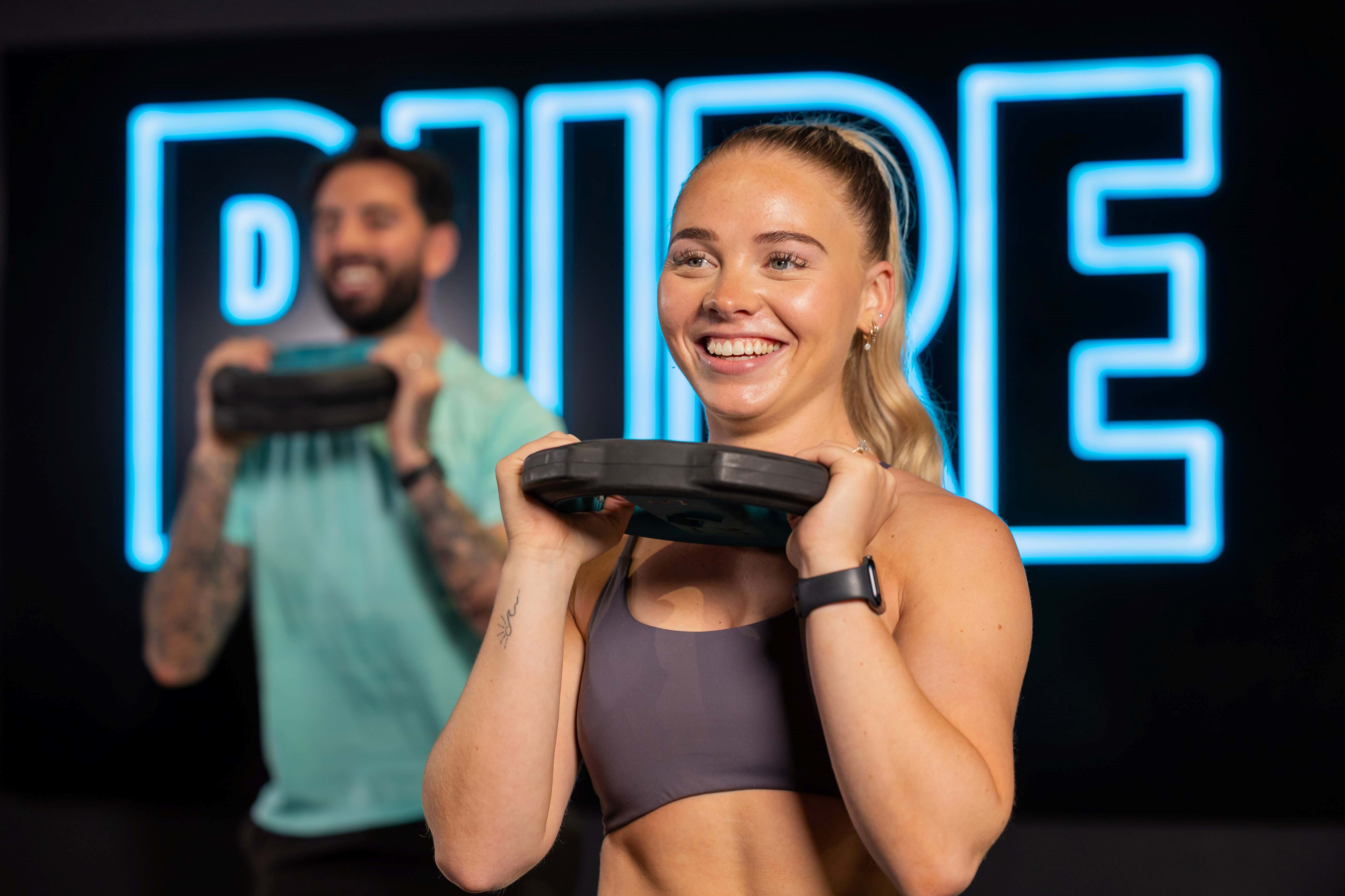 woman with kettlebell