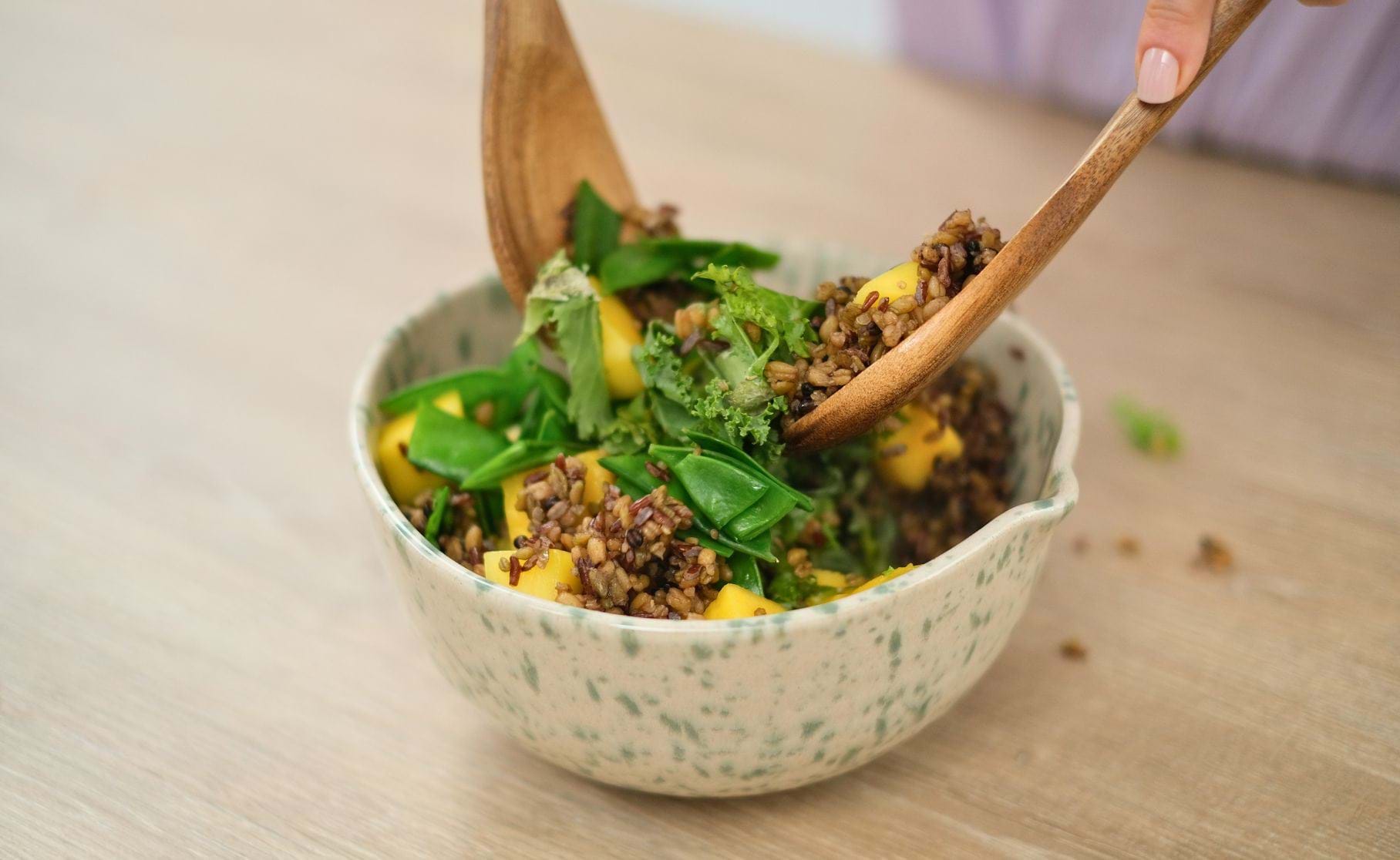 Zesty Chicken & Mango Salad with Mixed Grains & Kale Recipe