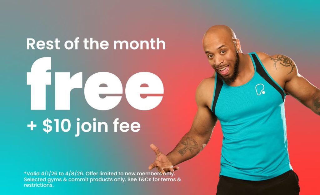 Only $10 join fee + get rest of month free. Selected gyms.