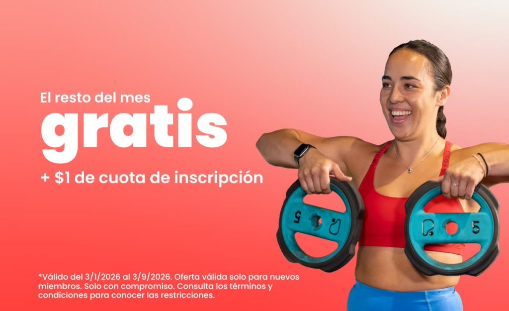 Solo $1 de cuota de inscripción + el resto del mes gratis. Solo con compromiso