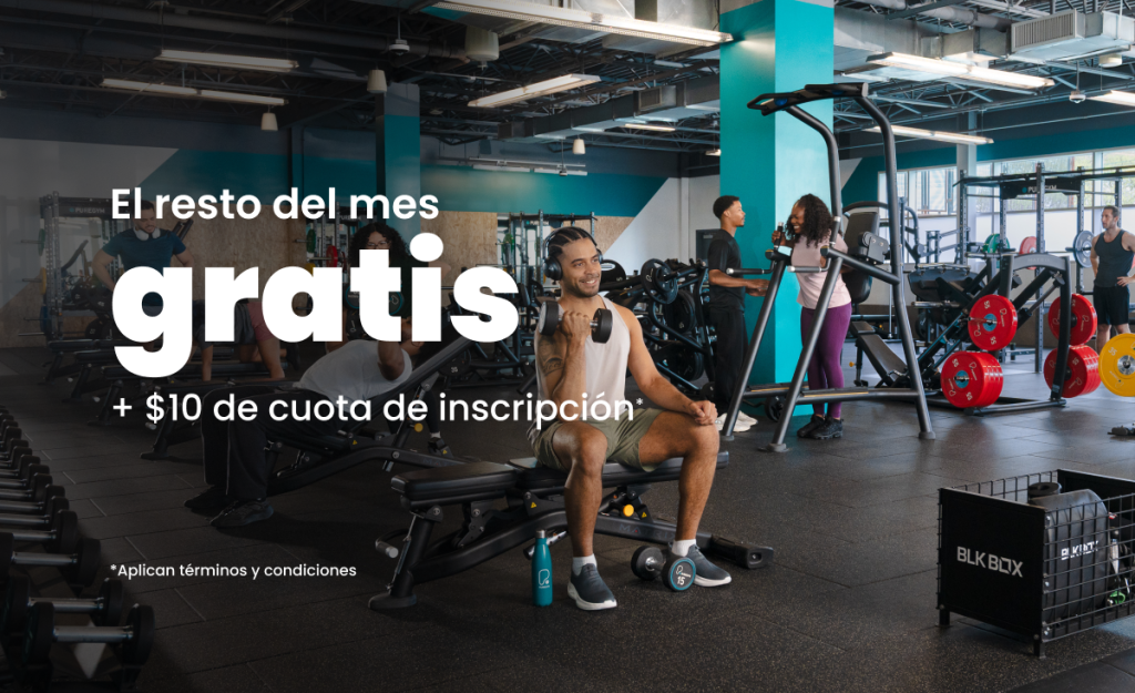 Solo $10 de cuota de inscripción + el resto del mes gratis. Gimnasios seleccionados. Solo con compromiso