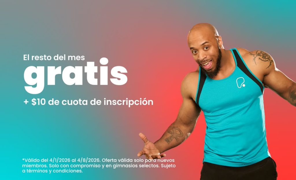 Solo $10 de cuota de inscripción y el resto del mes gratis. Gimnasios seleccionados.